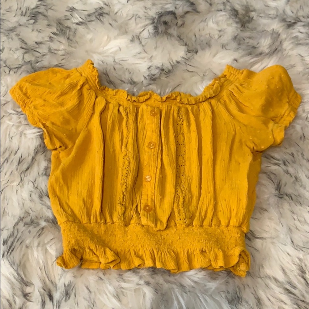 Ambiance Golden Off The Shoulder Top
